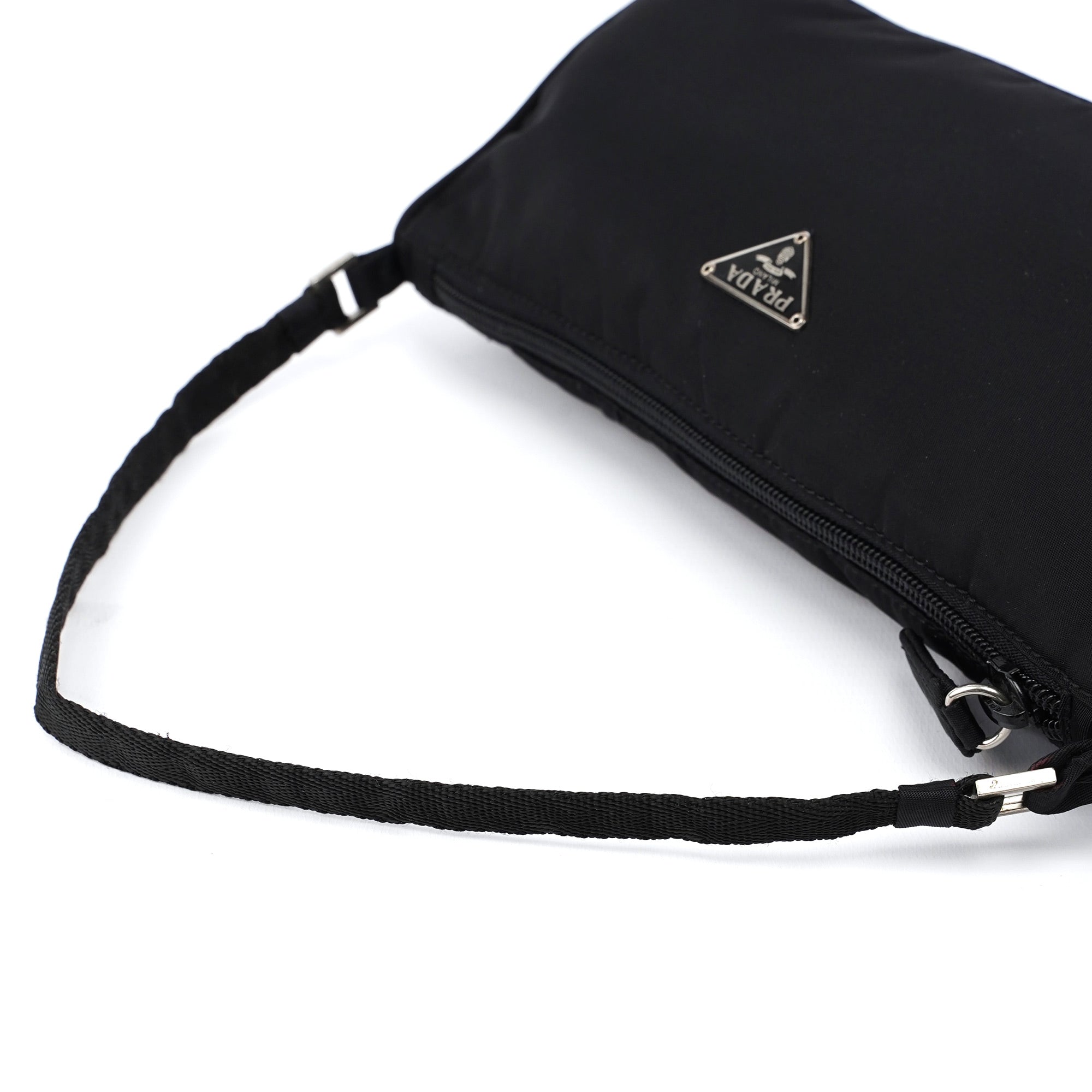 Prada MV633 Black Tessuto Mini Hobo Bag