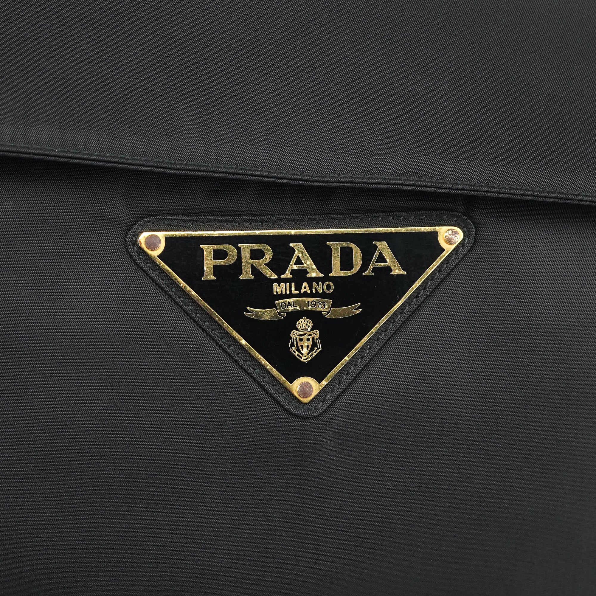 Prada Sac à poignée Tessuto Metal bleu marine et doré
