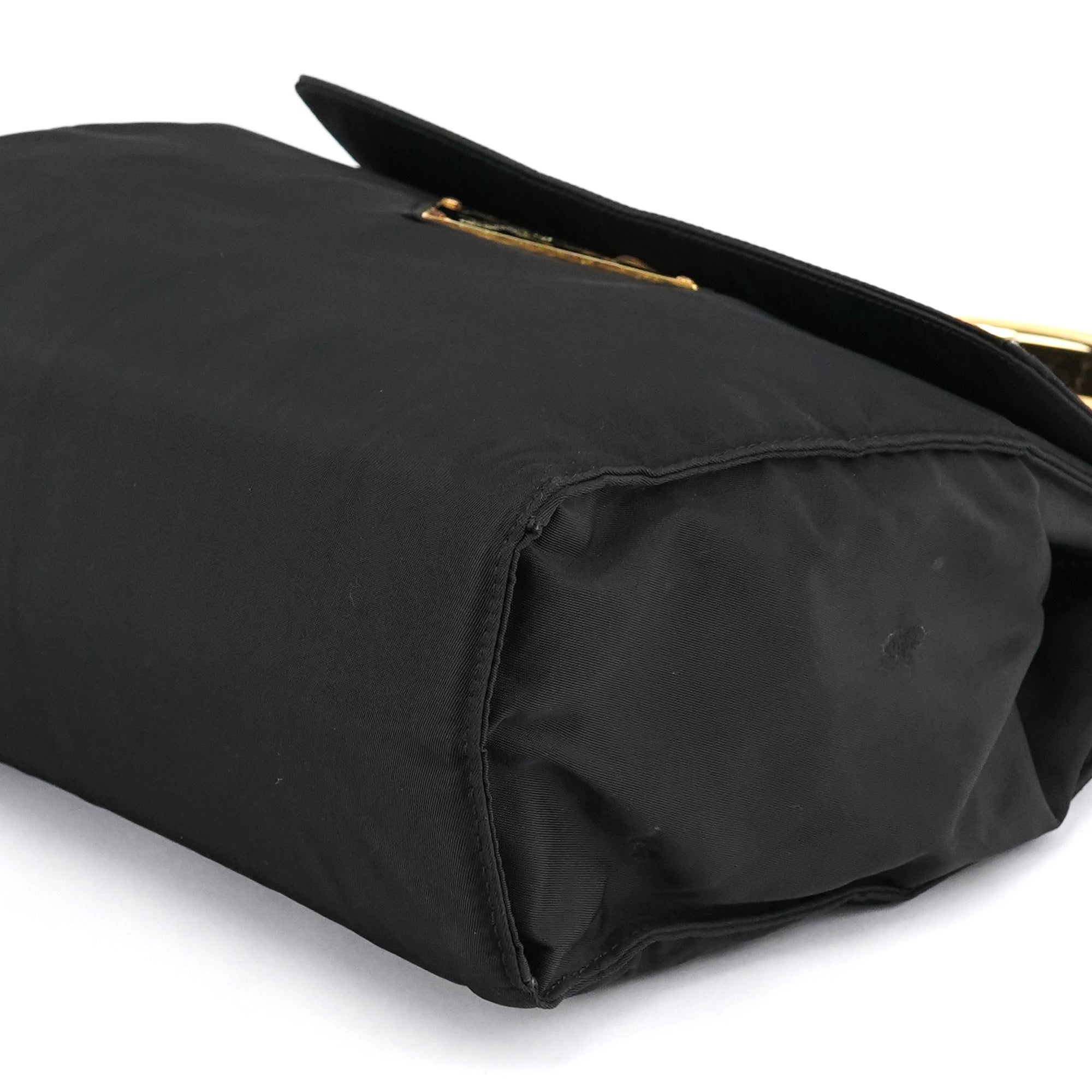 Prada Sac à poignée Tessuto Metal bleu marine et doré