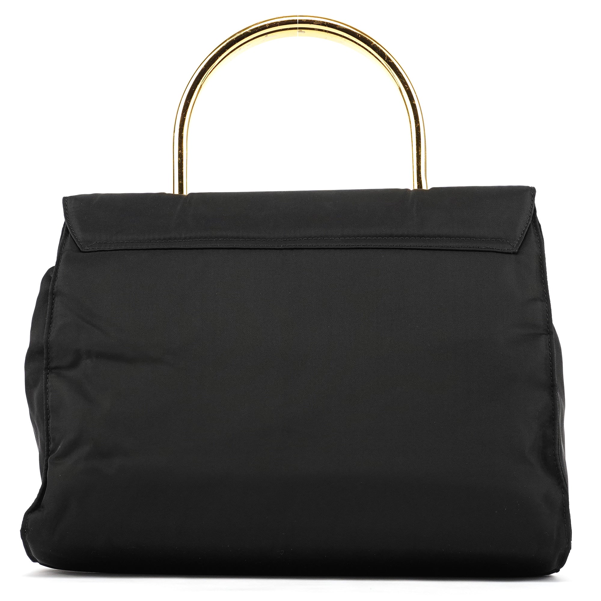 Prada Sac à poignée Tessuto Metal bleu marine et doré
