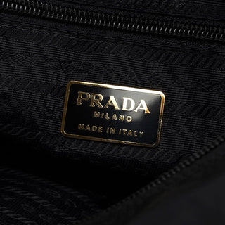 Prada Navy Gold Tessuto Metallo Tote