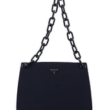 Prada Navy Mesh Plastic Chain Shoulder Bag