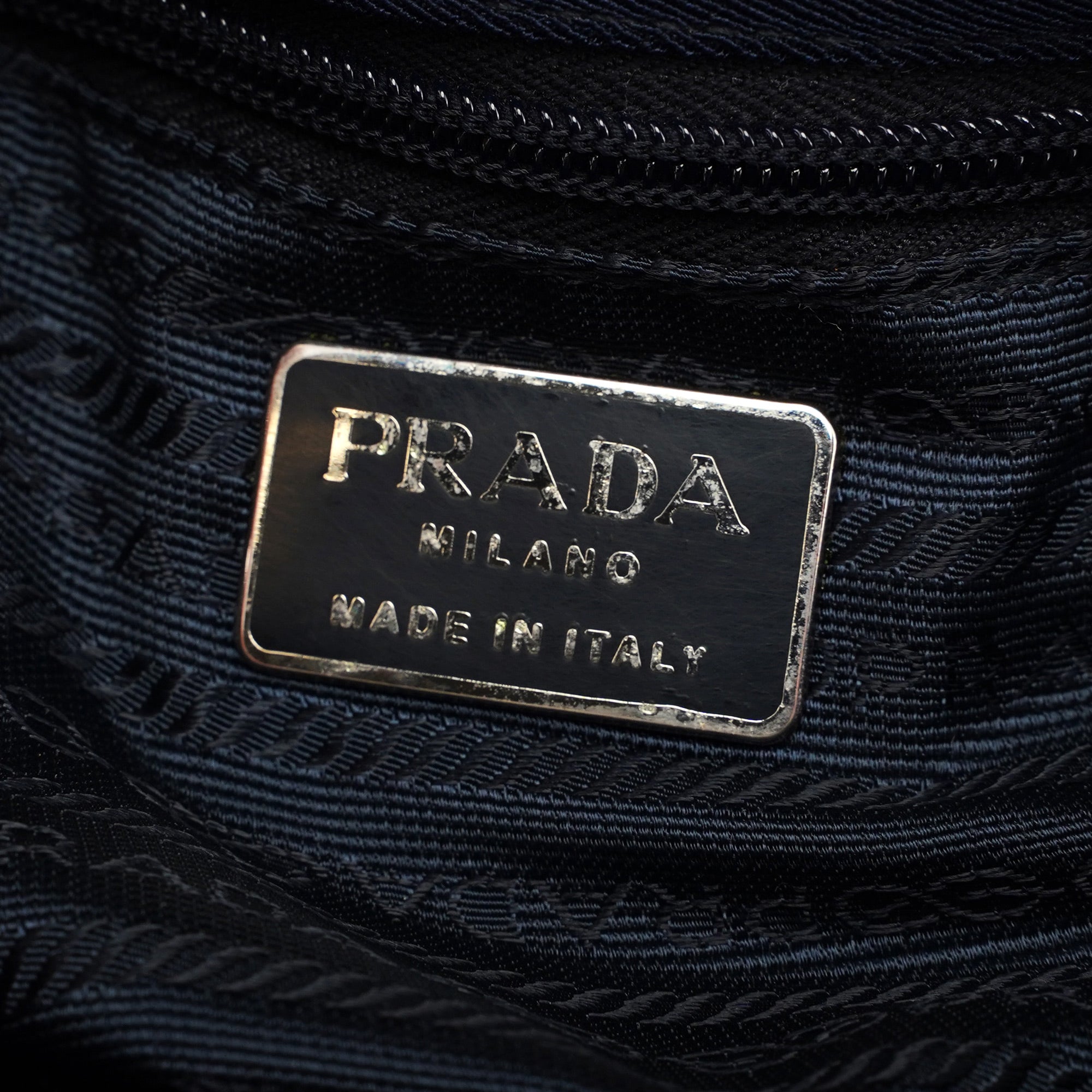 Prada Navy Mesh Plastic Chain Shoulder Bag