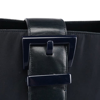 Prada Navy Nappa Trend Nylon Buckle Shoulder Bag