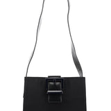 Prada Navy Nappa Trend Nylon Buckle Shoulder Bag