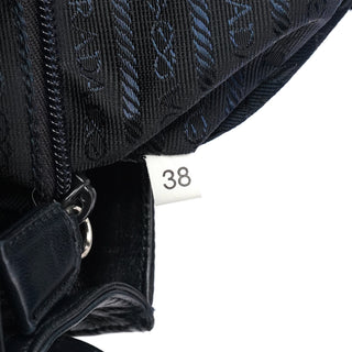 Prada Navy Nappa Trend Nylon Buckle Shoulder Bag