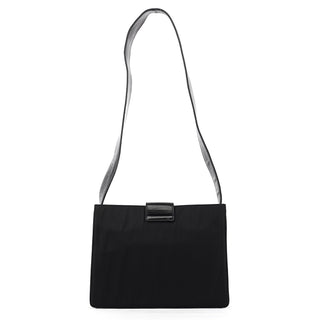 Prada Navy Nappa Trend Nylon Buckle Shoulder Bag