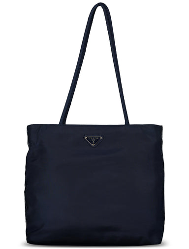 Prada Navy Nylon Tessuto City Tote Bag