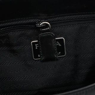 Prada Navy Tessuto Buckle Shoulder Bag