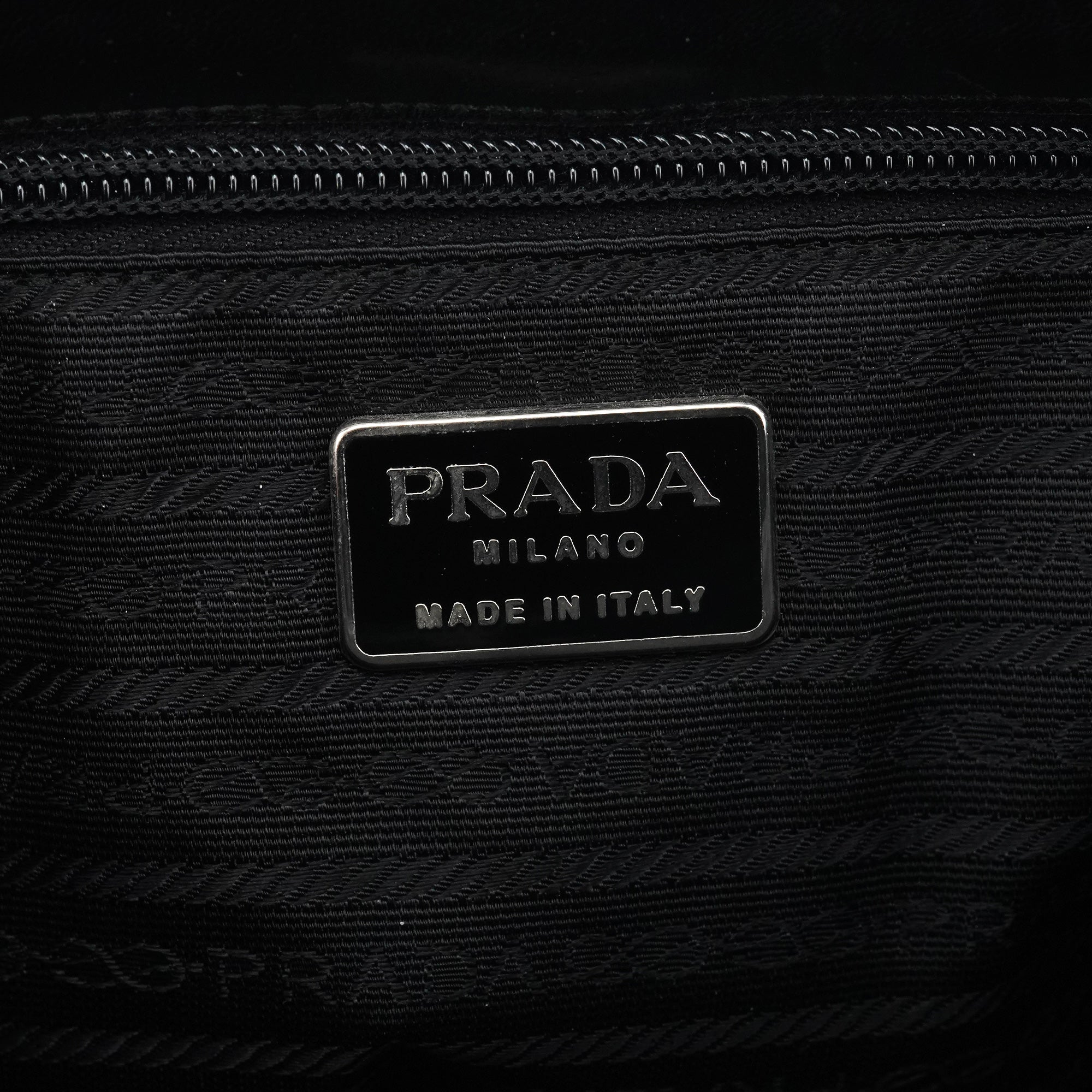 Prada Navy Tessuto Buckle Shoulder Bag