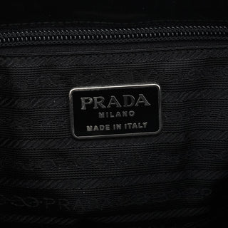 Prada Navy Tessuto Buckle Shoulder Bag