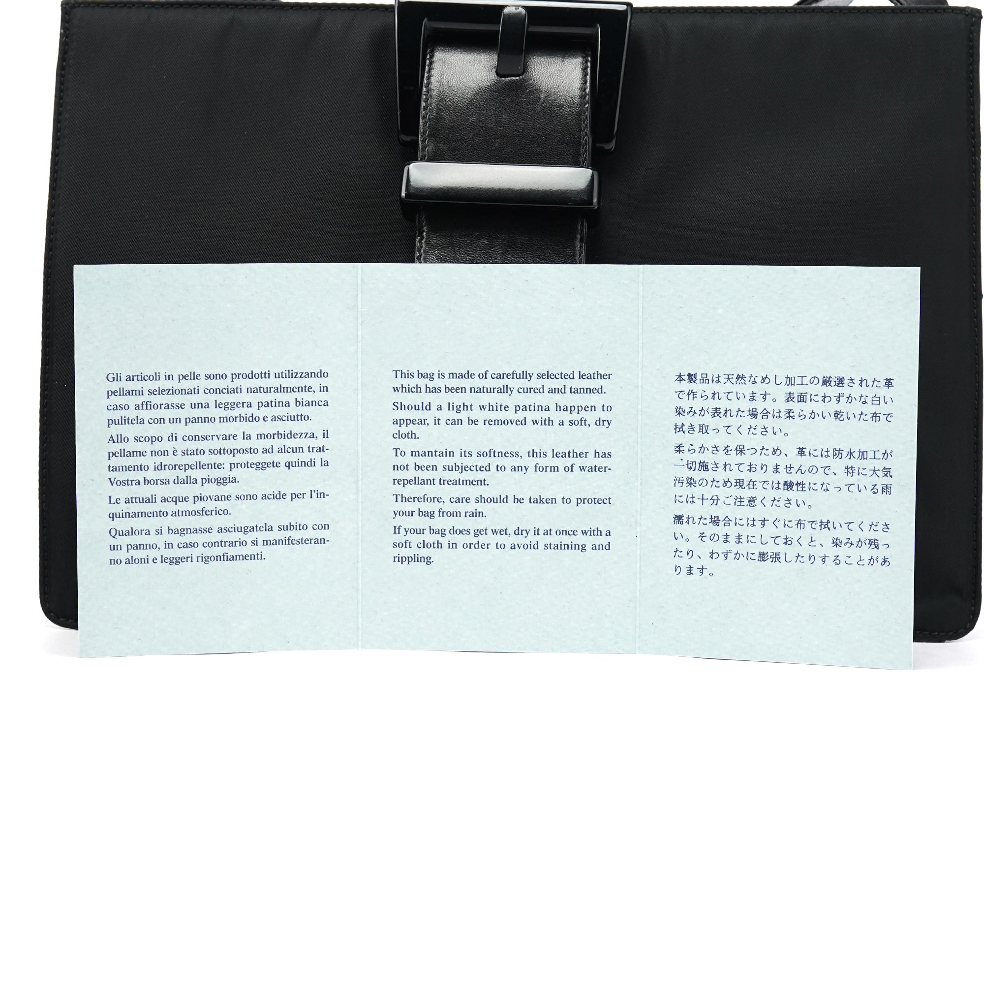 Prada Navy Tessuto Buckle Shoulder Bag