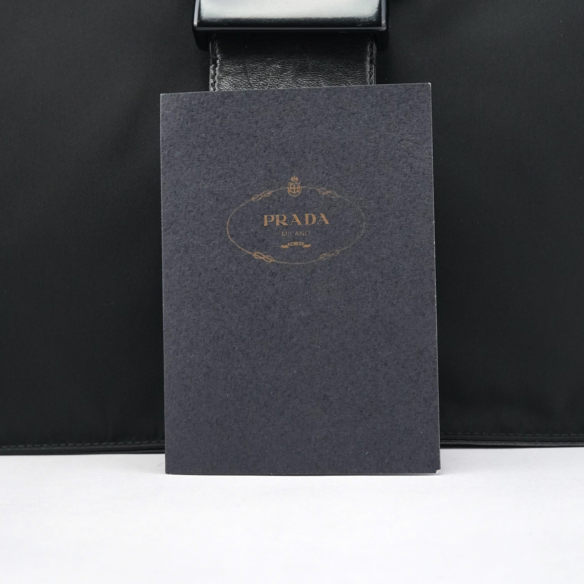 Prada Navy Tessuto Buckle Shoulder Bag