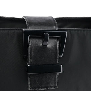 Prada Navy Tessuto Buckle Shoulder Bag