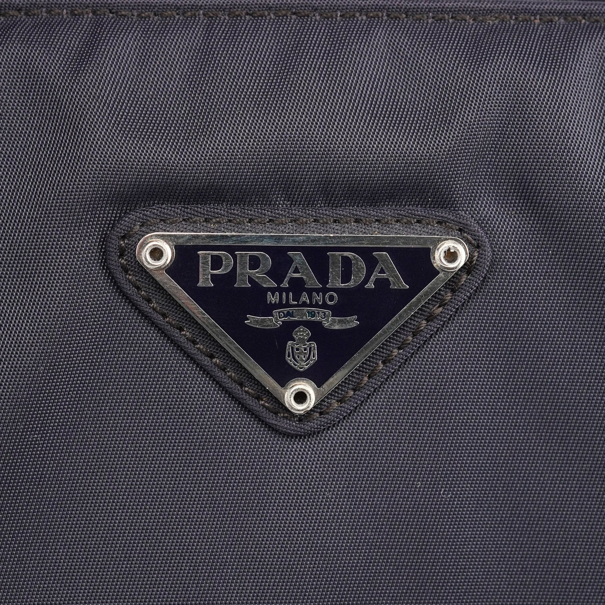 Prada Navy Tessuto City Tote Bag