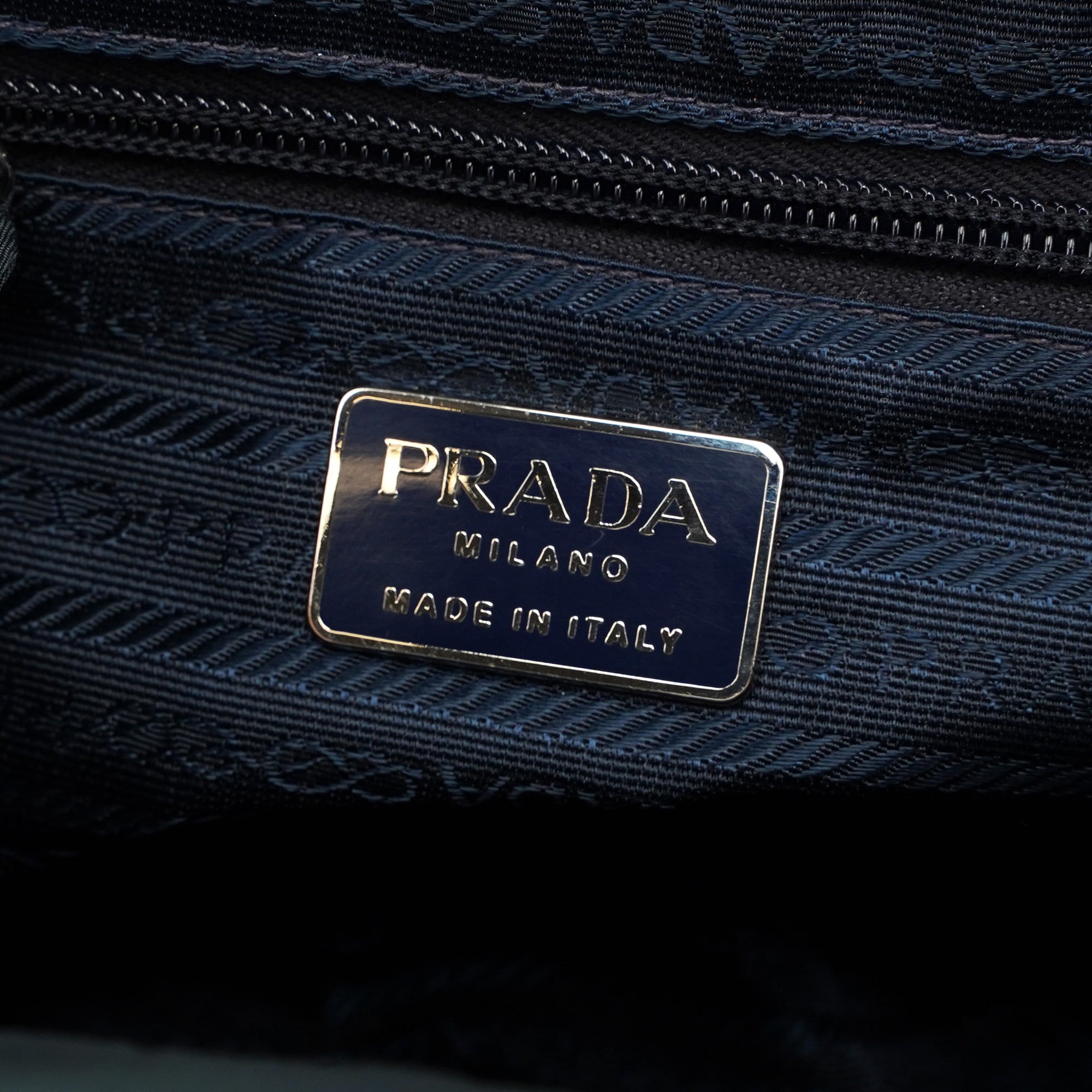 Prada Navy Tessuto City Tote Bag