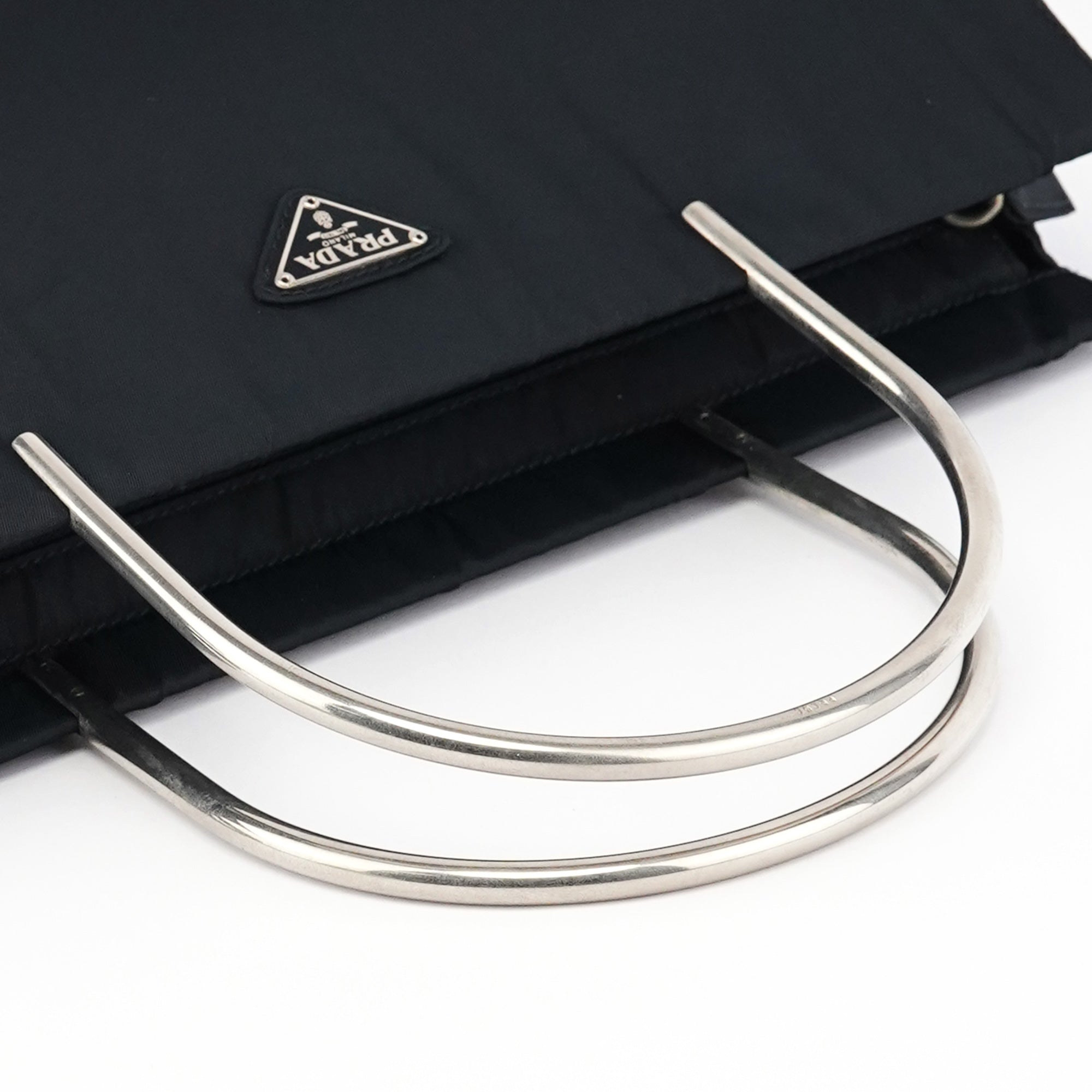 Prada Sac cabas Tessuto Metal en nylon bleu marine