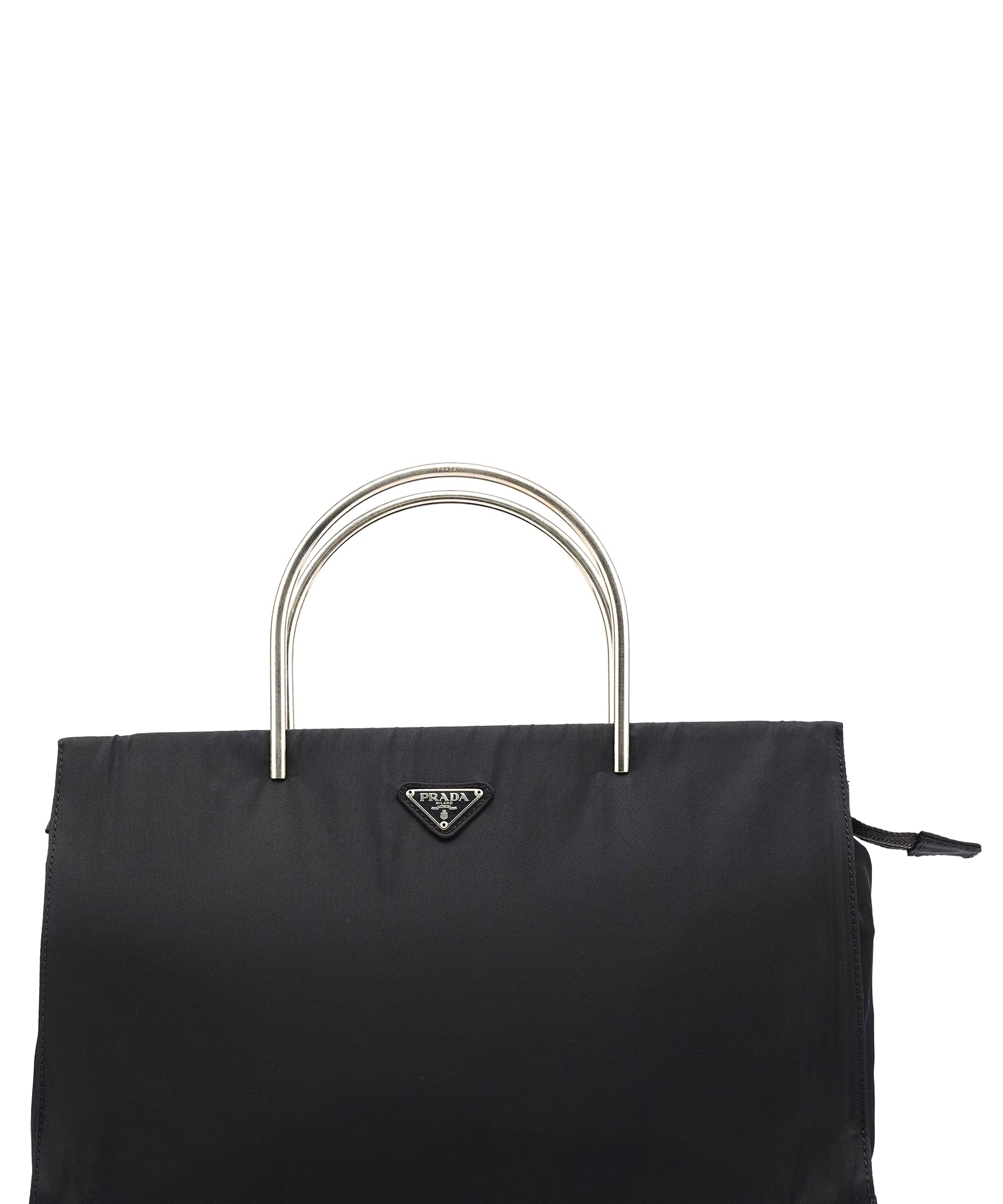 Prada Navy Tessuto Metal Nylon Tote Bag