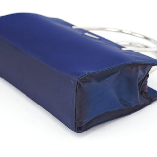 Prada Navy Tessuto Metal Tote Bag