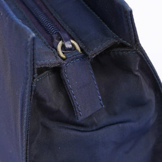 Prada Navy Tessuto Metal Tote Bag