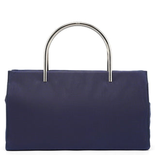 Prada Navy Tessuto Metal Tote Bag