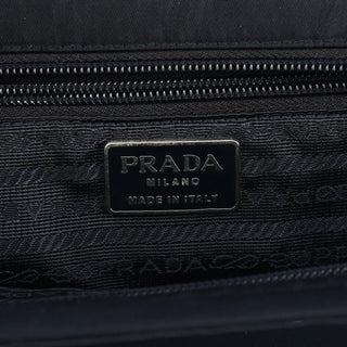 Prada Navy Tessuto Metal Tote Bag