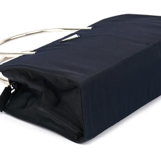 Prada Navy Tessuto Metal Tote Bag