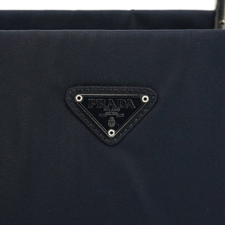 Prada Navy Tessuto Metal Tote Bag