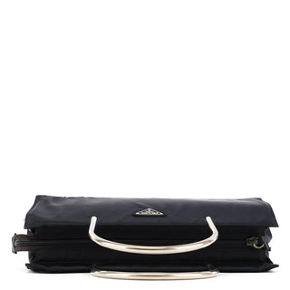 Prada Navy Tessuto Metal Tote Bag