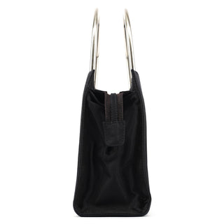 Prada Navy Tessuto Metal Tote Bag