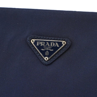 Prada Navy Tessuto Metal Tote Bag