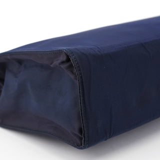 Prada Navy Tessuto Metal Tote Bag