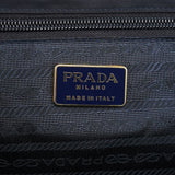 Prada Navy Tessuto Metallo Nylon Top Handle Bag