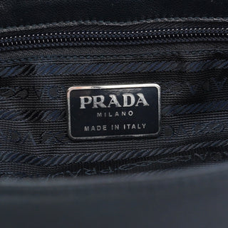 Prada Navy Tessuto Nappa Buckle Shoulder Bag