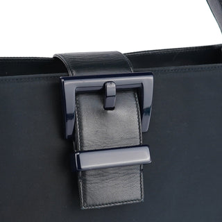 Prada Navy Tessuto Nappa Buckle Shoulder Bag