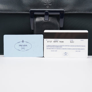 Prada Navy Tessuto Nappa Top Handle Bag