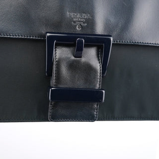 Prada Navy Tessuto Nappa Top Handle Bag