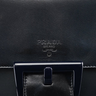 Prada Navy Tessuto Nappa Top Handle Bag