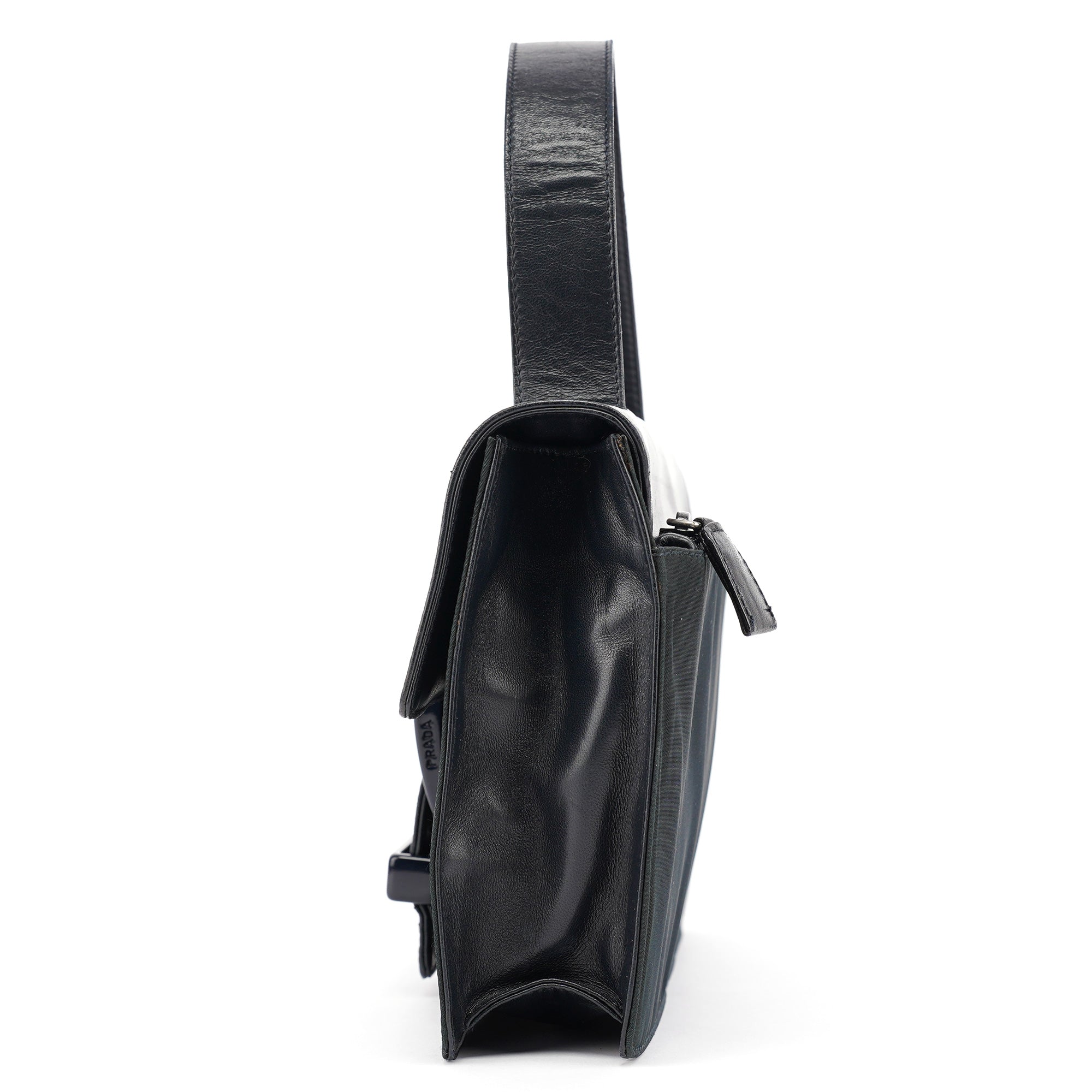 Prada Navy Tessuto Nappa Top Handle Bag