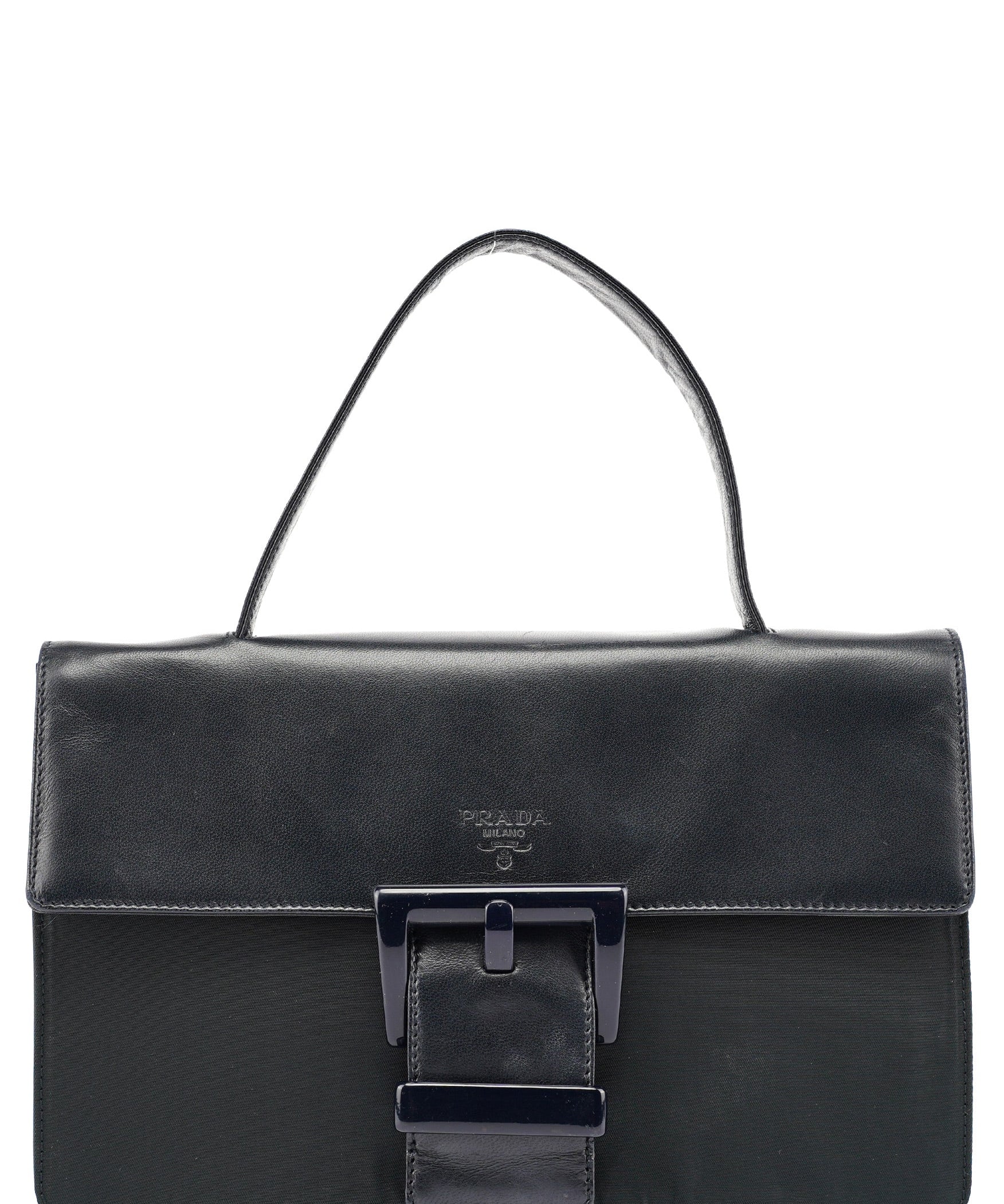 Prada Navy Tessuto Nappa Top Handle Bag