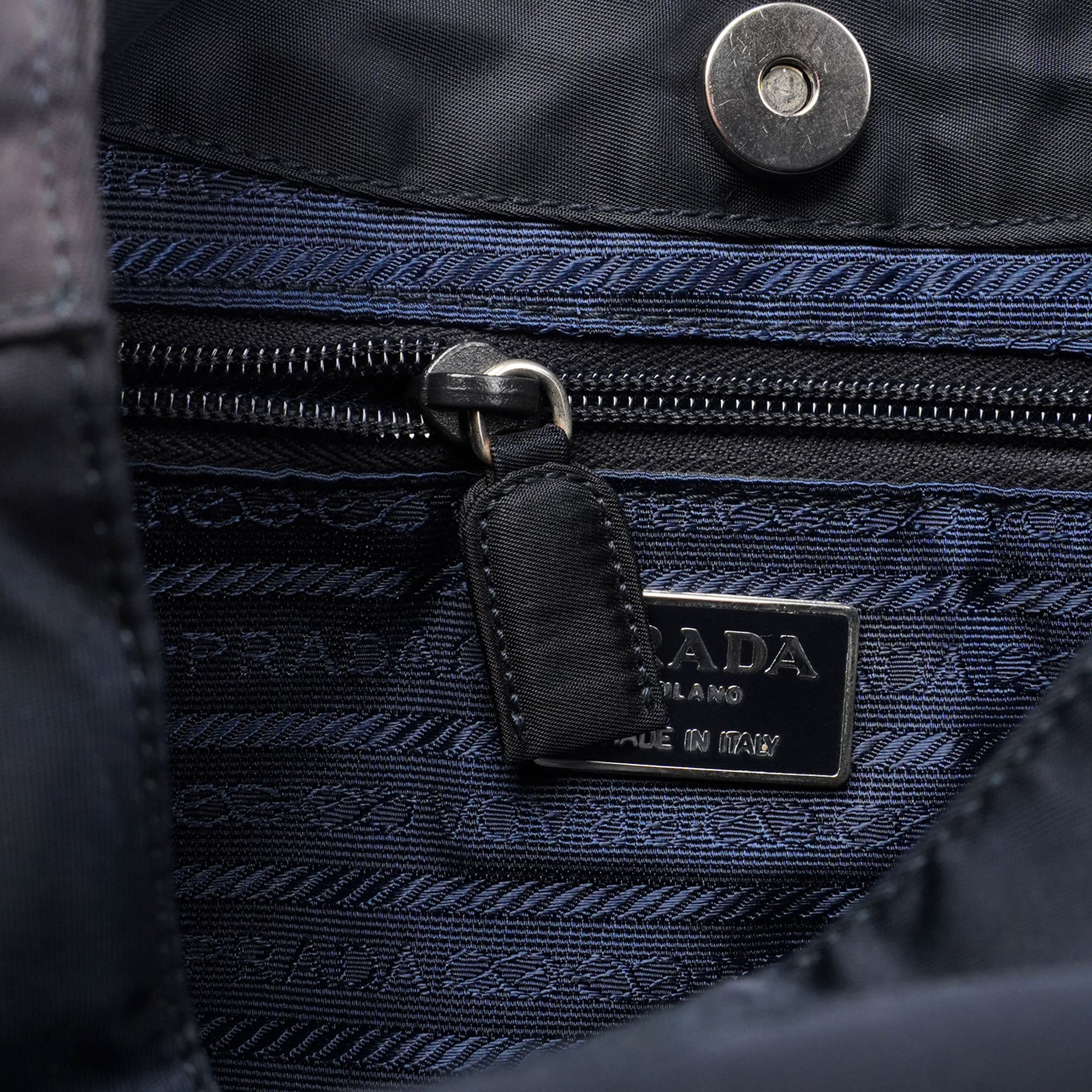Prada Navy Tessuto Plastic Shoulder Bag