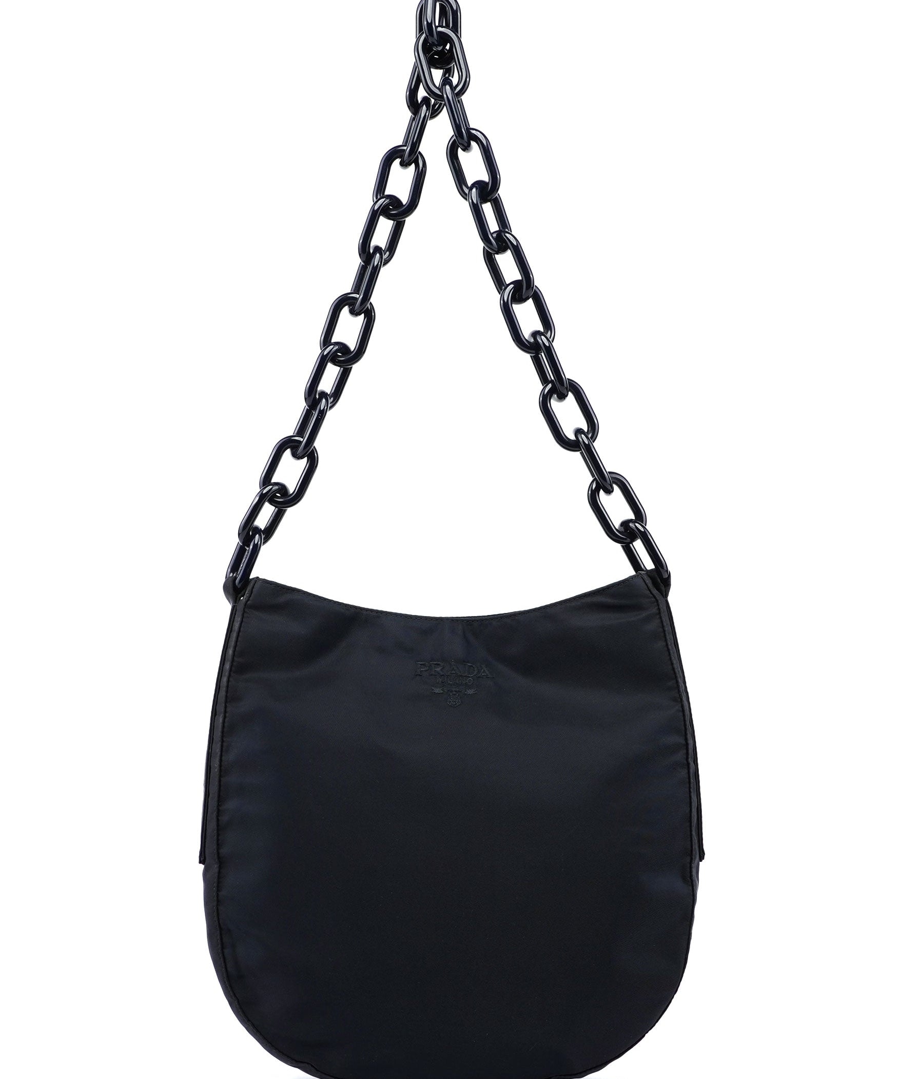 Prada Navy Tessuto Plastic Shoulder Bag