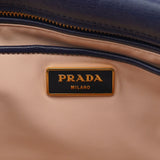 Prada Navy Tweed Plastic Chain Shoulder Bag