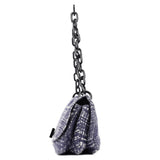 Prada Navy Tweed Plastic Chain Shoulder Bag