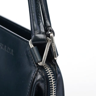 Prada Navy Vitello Chic Shoulder Bag