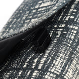 Prada Navy White Tweed Clutch Bag