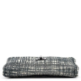 Prada Navy White Tweed Clutch Bag