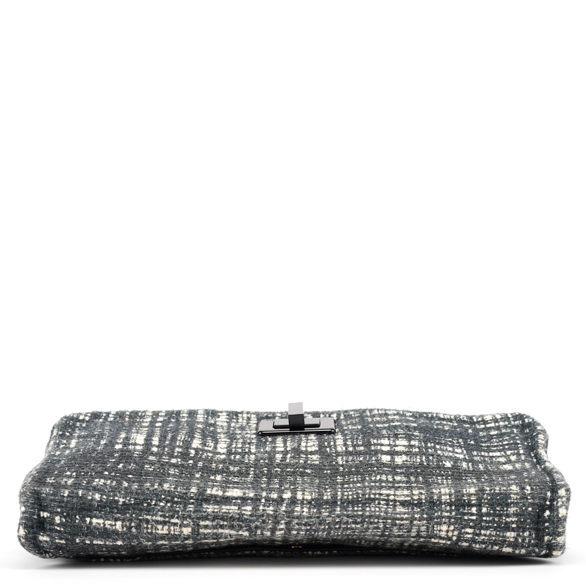Prada Navy White Tweed Clutch Bag