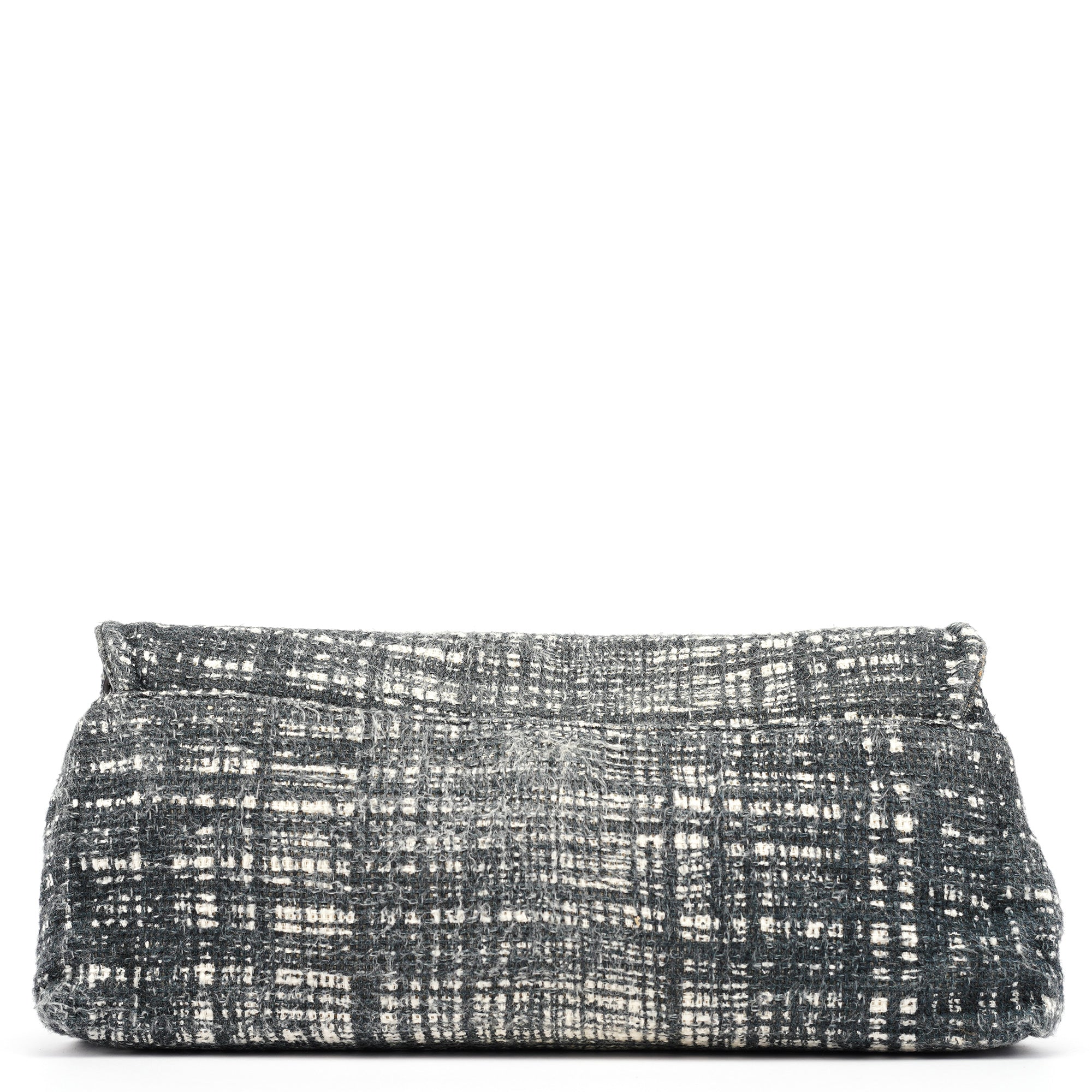 Prada Navy White Tweed Clutch Bag