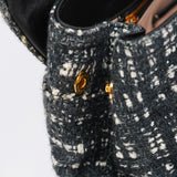 Prada Navy White Tweed Clutch Bag